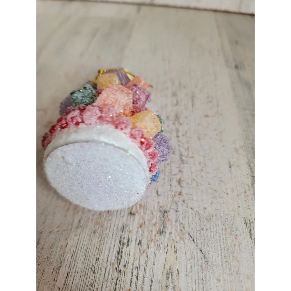 Vintage glitter gumdrop Xmas tree ornament Candy Star home decor unique